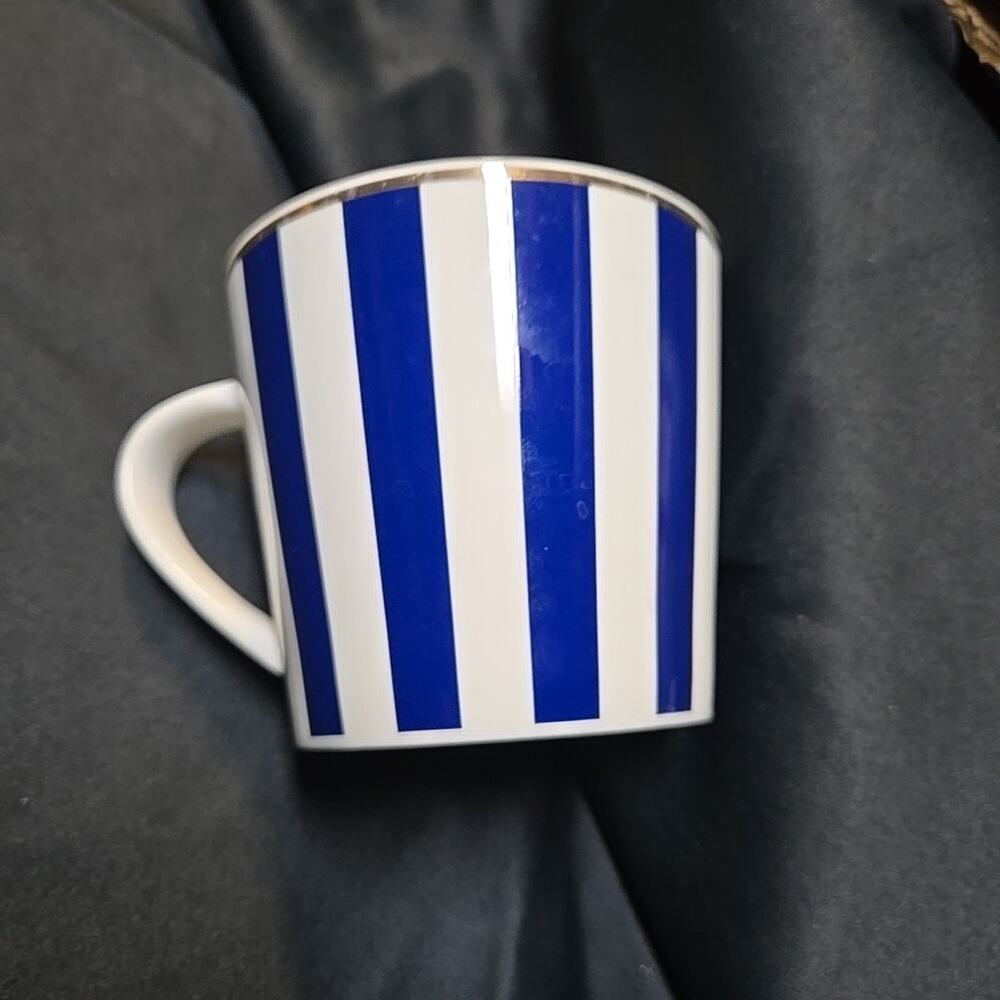 Grace Tea Ware BLUE & White Stripe Coffee Cup / Mug